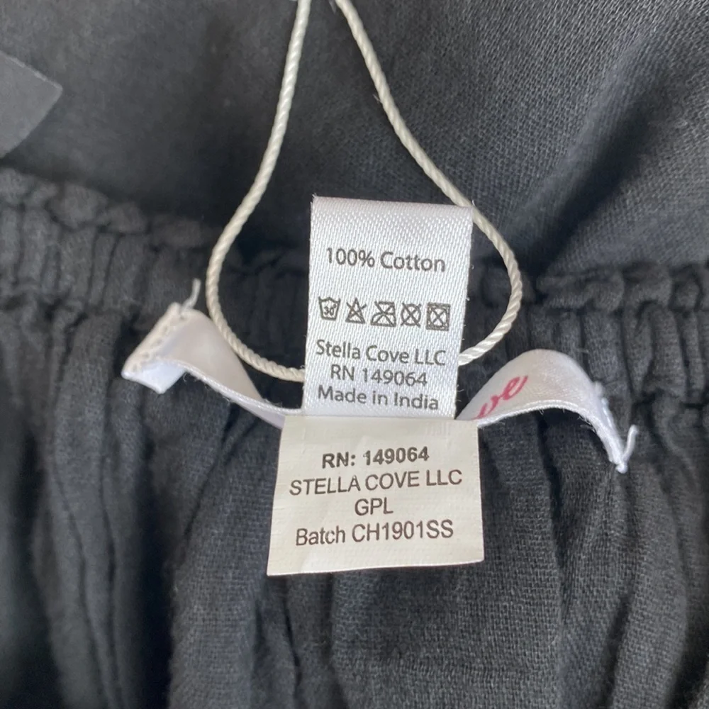Stella Cove black petal detail cotton coverup dress 14 NWT